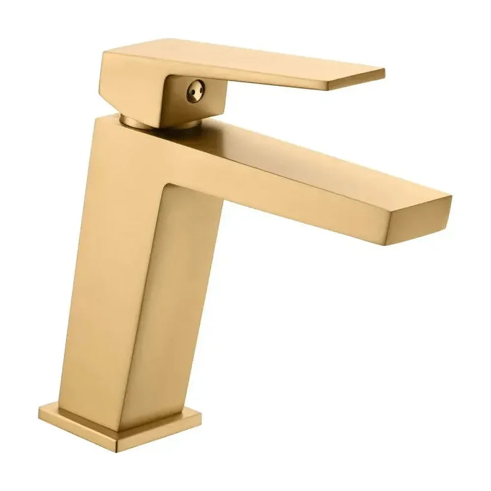 Grifo monomando para lavabo fabricado en latón acabado oro cepillado Art de Imex Imex