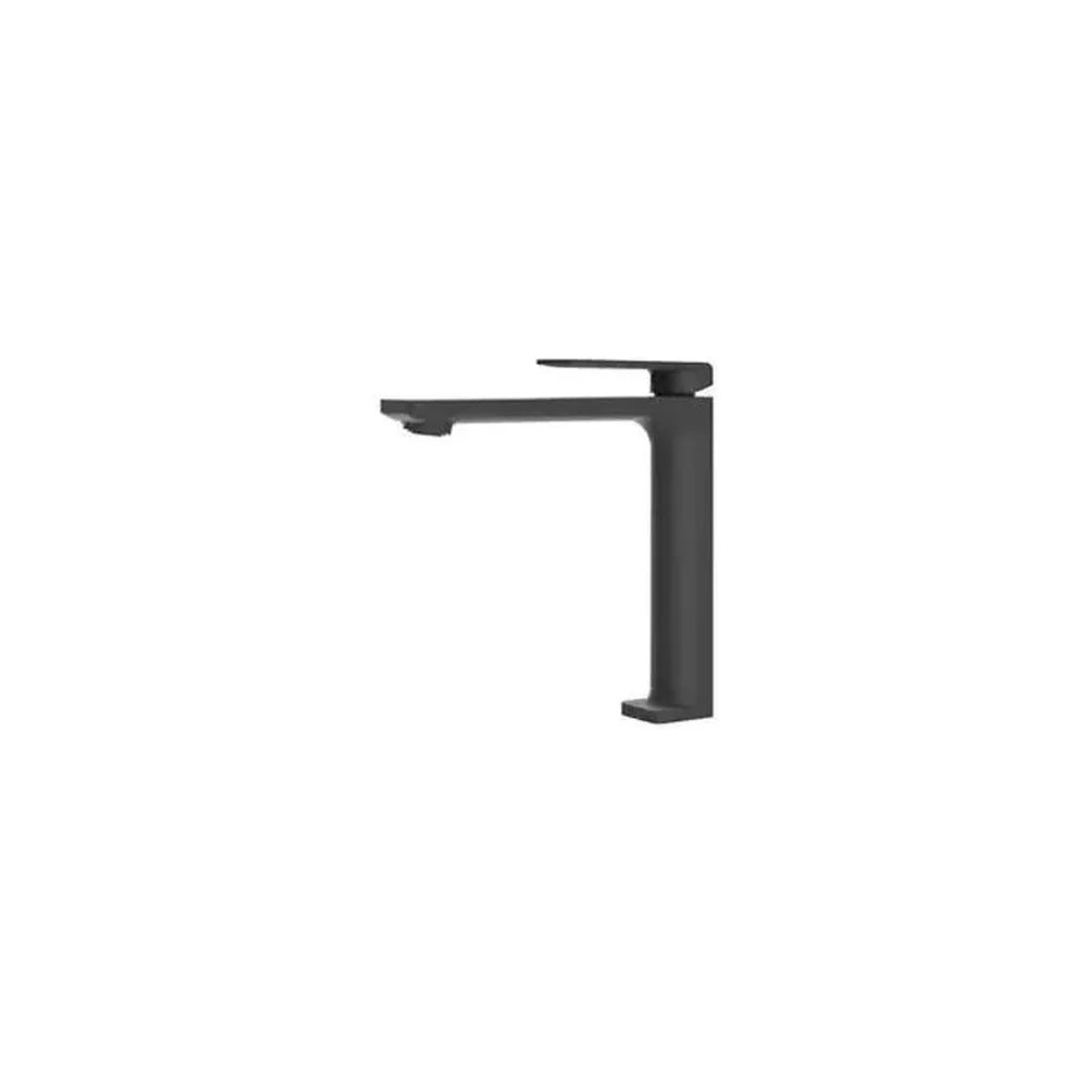 Grifo monomando para lavabo sobre encimera de caño alto con un acabado en negro mate Fiyi de Imex Imex