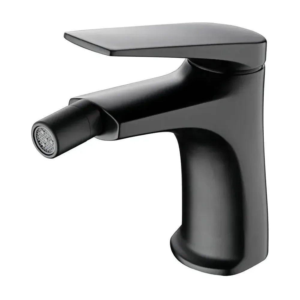 Grifo monomando sobre repisa para bidé fabricado en latón con acabado negro metalizado Delos de Imex Imex