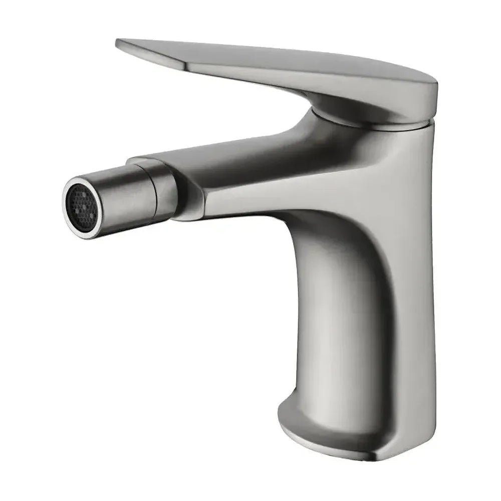 Grifo monomando sobre repisa para bidé hecho de acero inoxidable con acabado satinado Delos de Imex Imex
