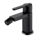 Single lever deck mounted bidet faucet brass with matte black finish Roma by Imex
