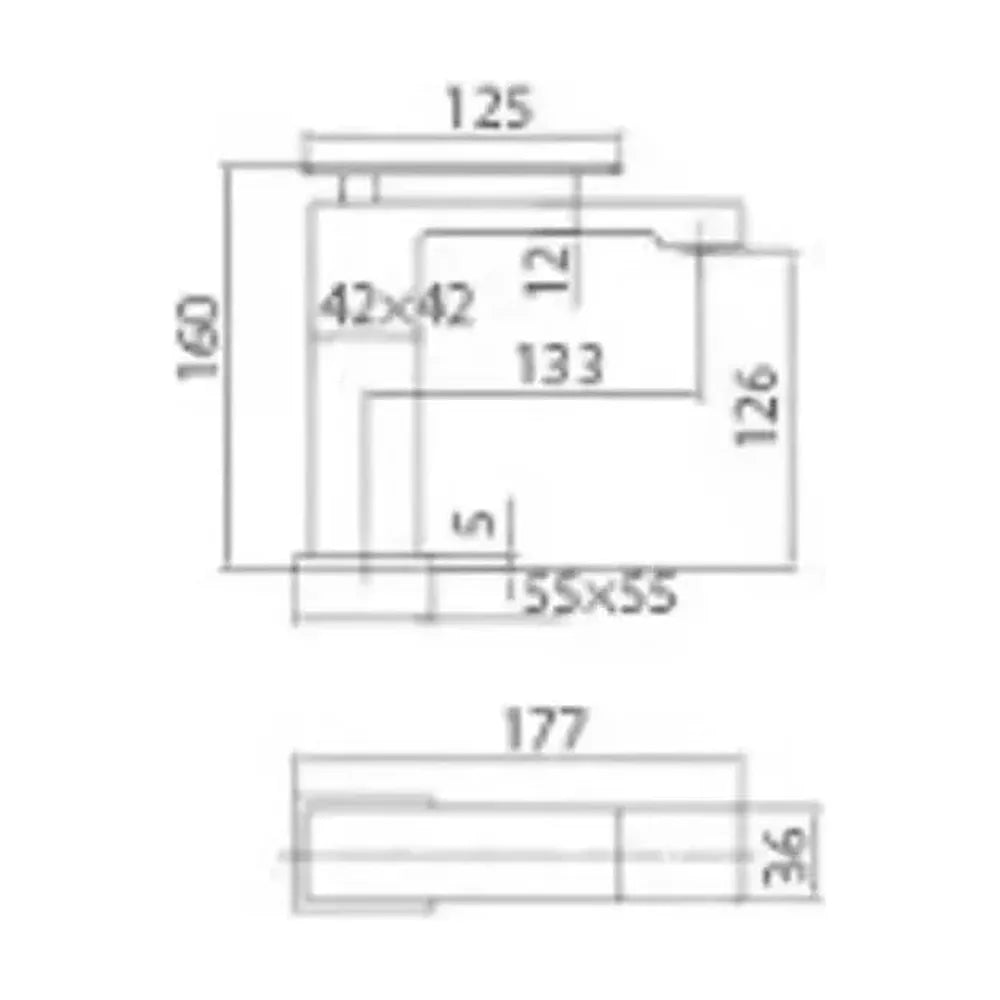 Vista principal de Grifo monomando sobre repisa para lavabo hecho de latón acabado oro rosa cepillado Pisa de Imex