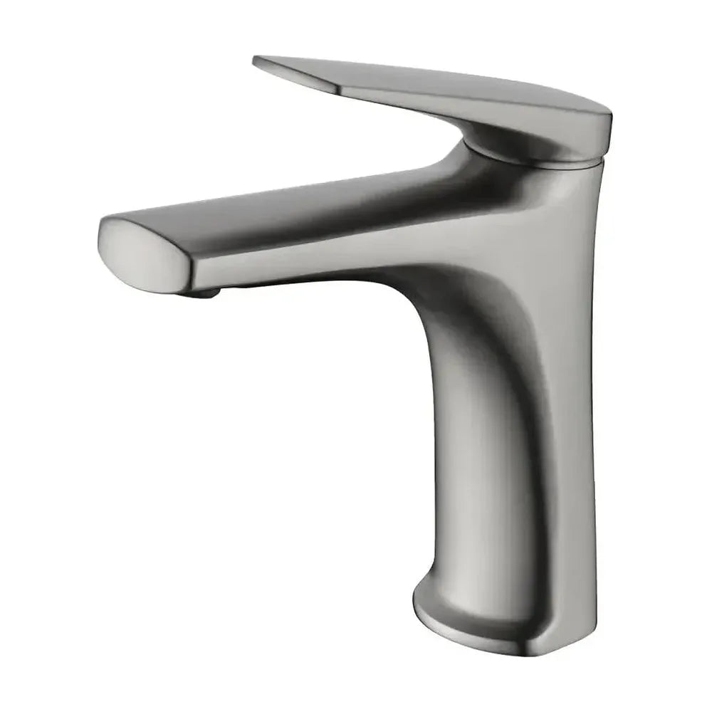 Grifo monomando sobre repisa para lavabo hecho de acero inoxidable con acabado satinado Delos de Imex Imex