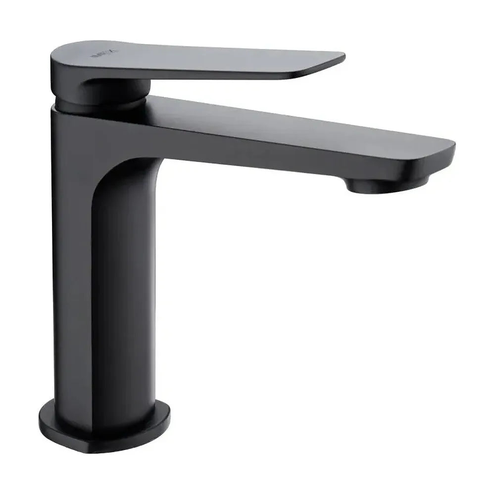 Grifo monomando sobre repisa para lavabo hecho de latón con acabado negro mate Napoles de Imex Imex