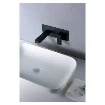 Vista principal de Grifo negro mate monomando para empotrar en pared con cartuchos cerámicos de 35 mm Suiza de Imex