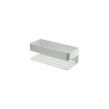 Front mounted soap dish elegant design combined in matte white, Mayura by Imex