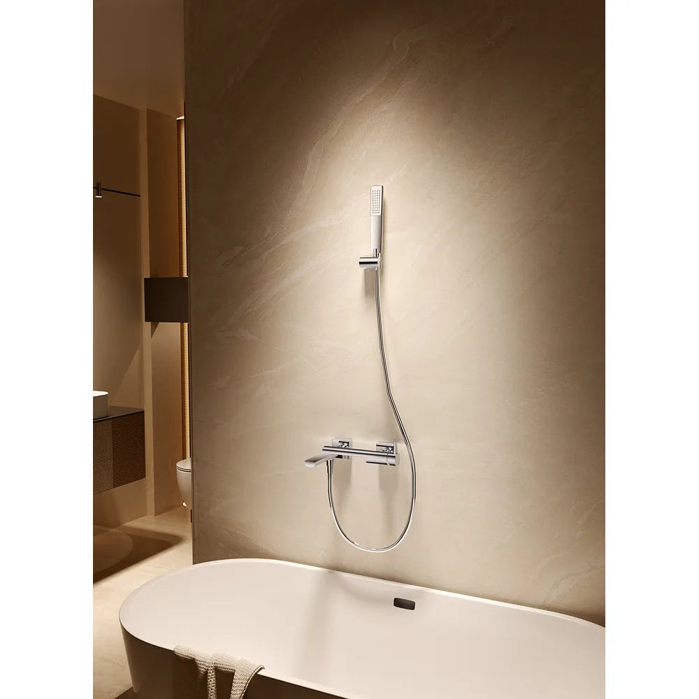 Plano o detalle técnico de Kit baño/ducha monomando Toscana oro cepillado Imex (vista 3)