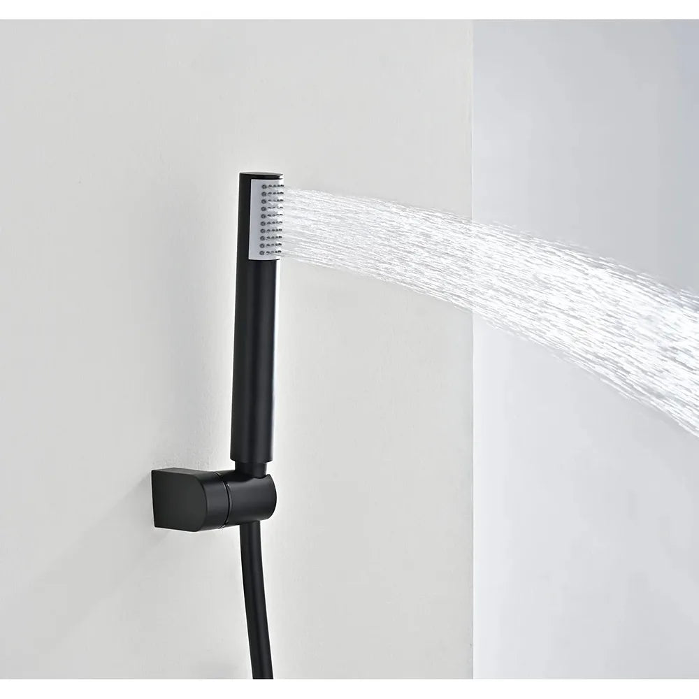 Plano o detalle técnico de Kit baño/ducha termostático Bless negro mate Imex (vista 4)