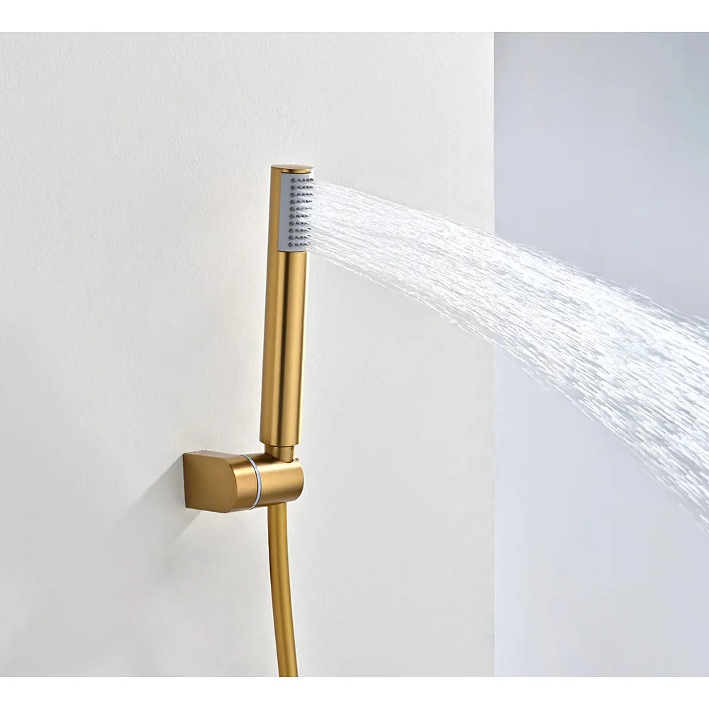 Plano o detalle técnico de Kit baño/ducha termostático Bless oro cepillado Imex (vista 4)