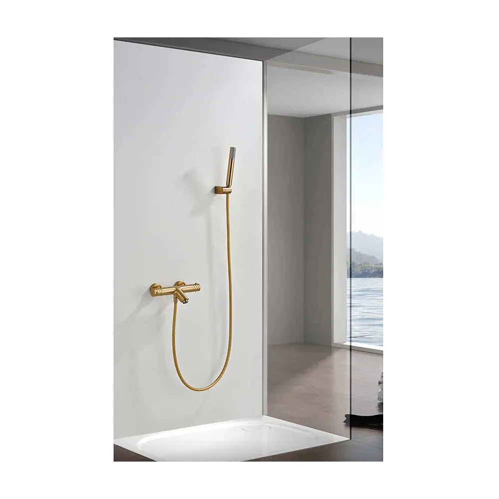Vista trasera o instalación de Kit baño/ducha termostático Bless oro cepillado Imex