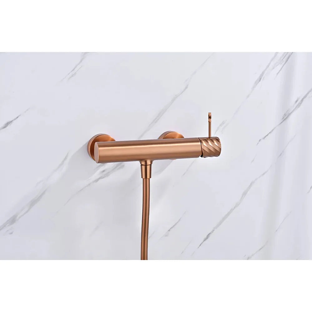 Plano o detalle técnico de Kit ducha monomando Bless oro rosa cepillado Imex (vista 3)