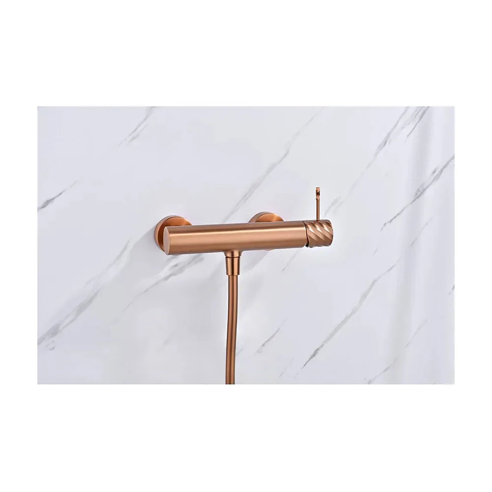 Plano de medidas y cotas técnicas de Kit ducha monomando Bless oro rosa cepillado Imex