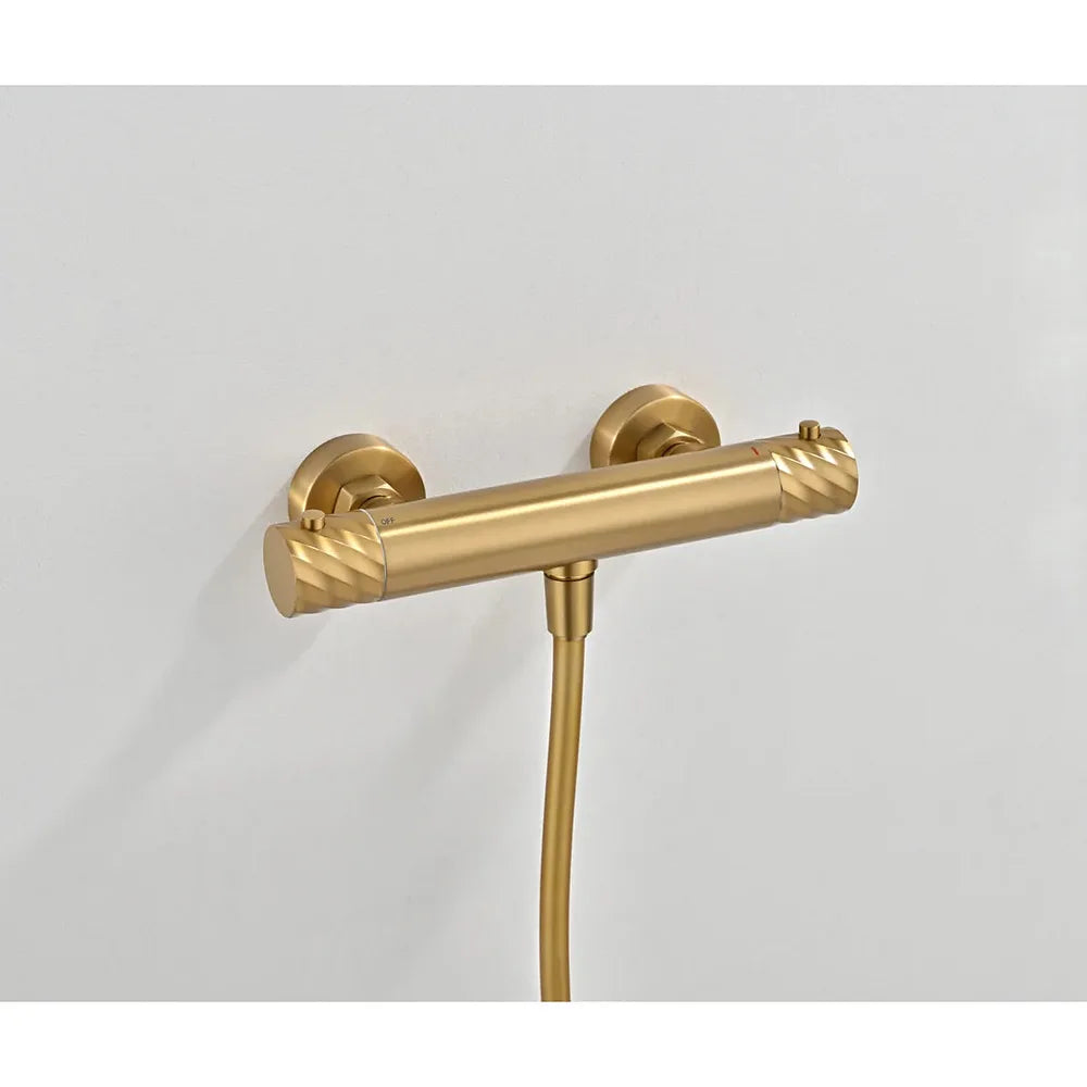 Plano o detalle técnico de Kit ducha termostático Bless oro cepillado Imex (vista 4)