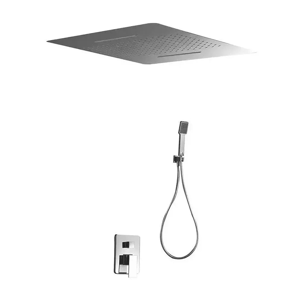 Kit para ducha monomando de pared con un rociador extraplano de acabado cromado Sumatra de Imex Imex