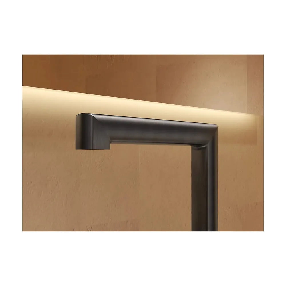 Vista en conjunto ambientada de Lavabo bimando sobreencimera caño alto Firenze negro mate Imex