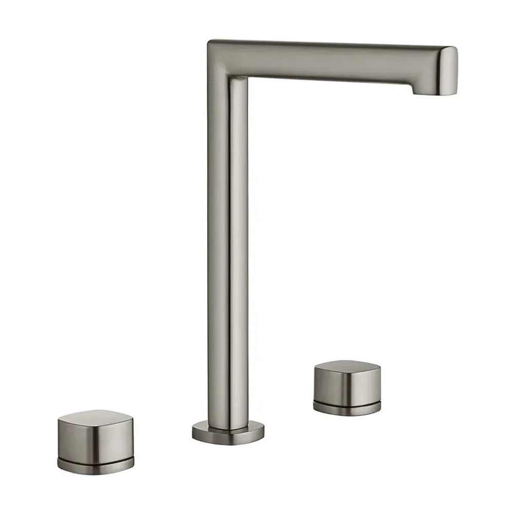 Lavabo bimando sobreencimera caño alto Toscana níquel cepillado Imex Imex