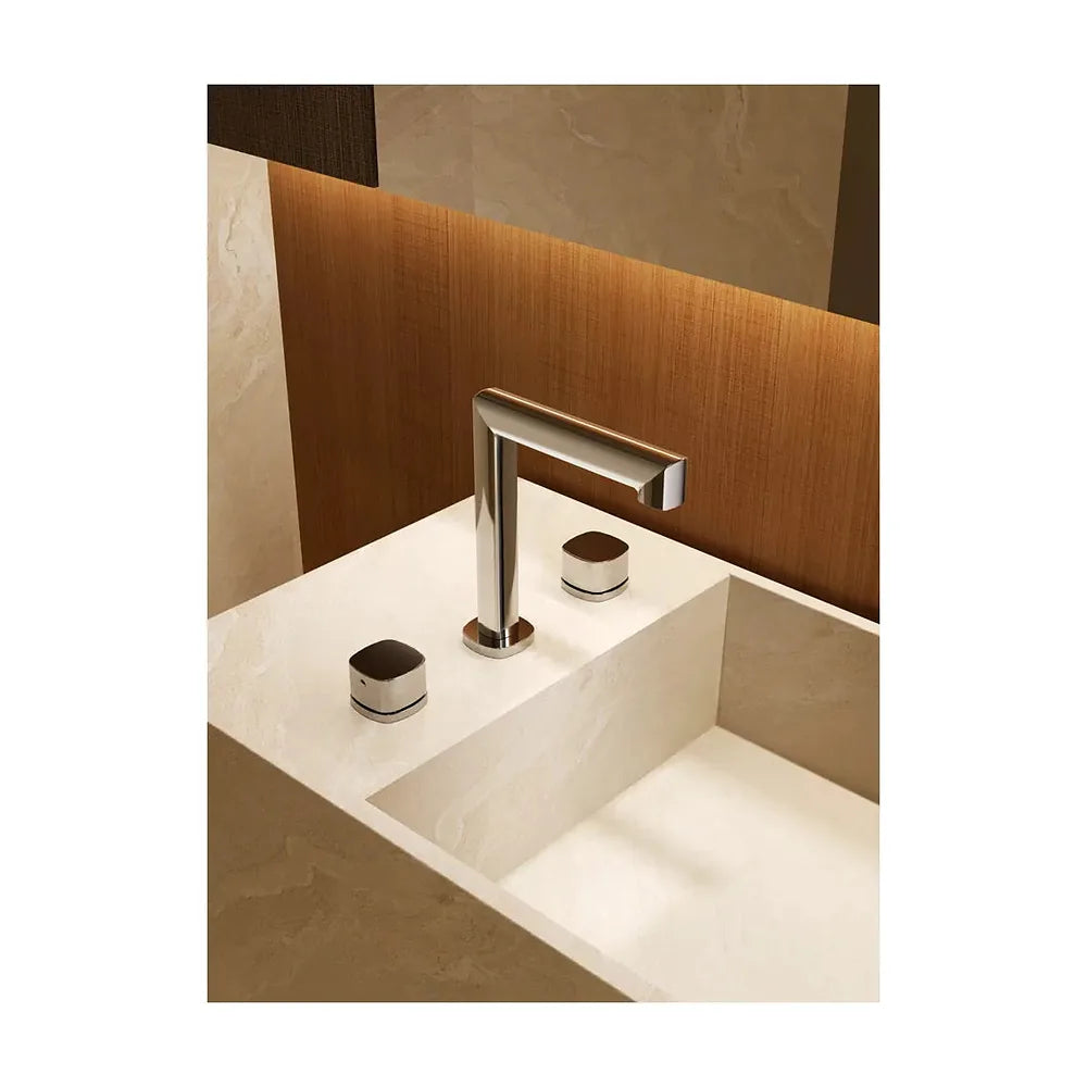 Detalle de funcionamiento de Lavabo bimando sobreencimera caño bajo Toscana black gun metal Imex