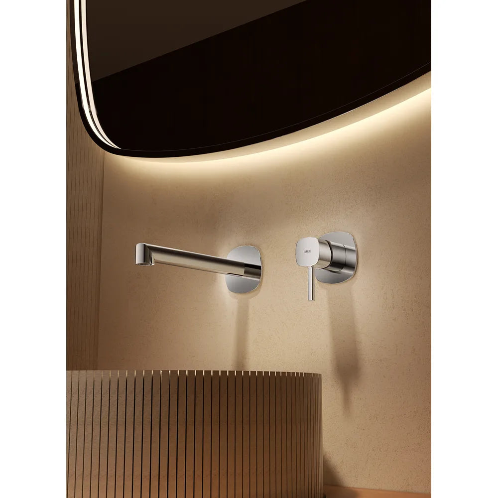 Plano o detalle técnico de Monomando empotrado lavabo Toscana níquel cepillado Imex (vista 3)