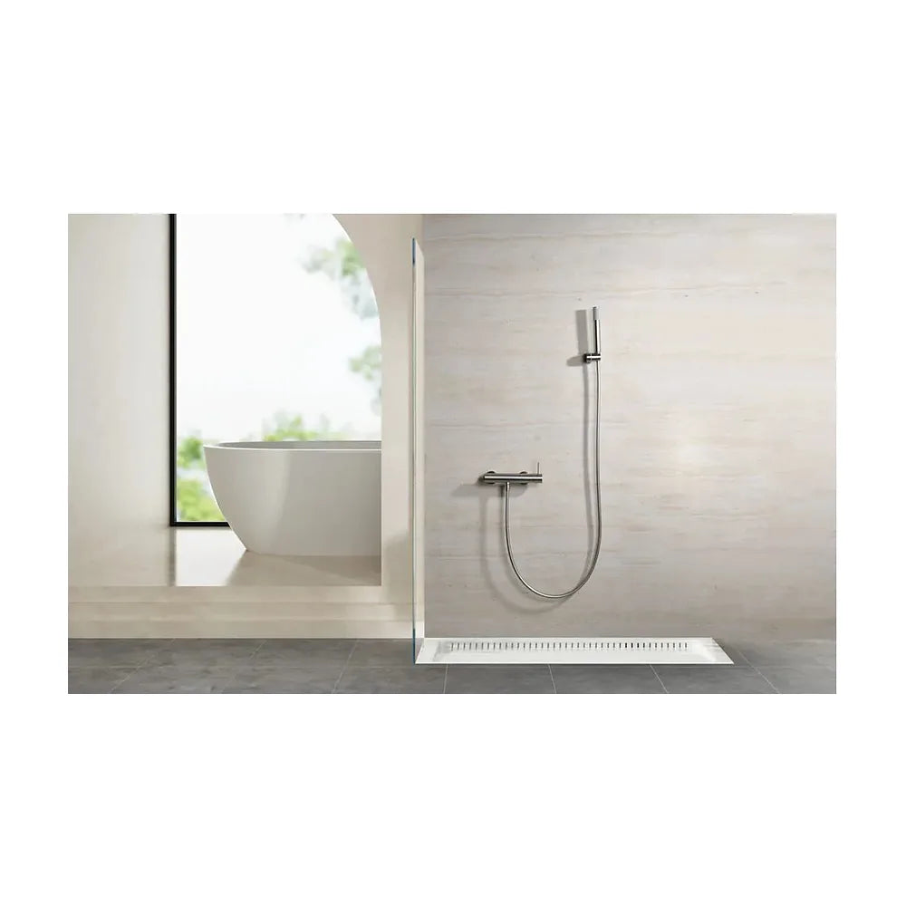 Plano de medidas y cotas técnicas de Monomando kit ducha Monza níquel cepillado Imex