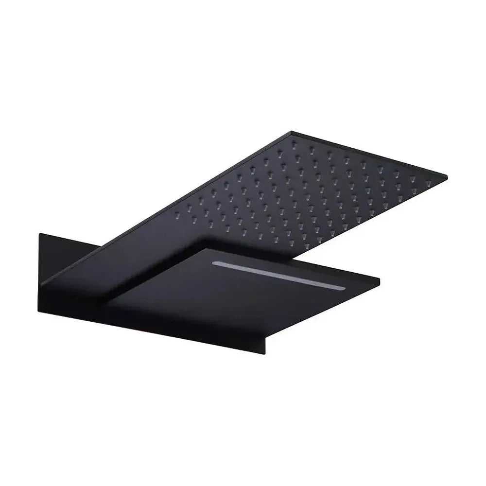 Rociador para ducha de forma rectangular con 2 funciones de color negro mate de Imex Imex