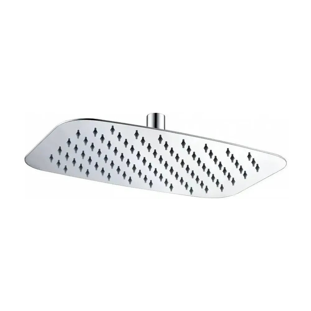 Rociador rectangular para ducha con un diseño extraplano fabricado en acero inoxidable con acabado cromado de Imex Imex