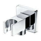 Shower hose outlet and holder with square base chrome plated brass Imex