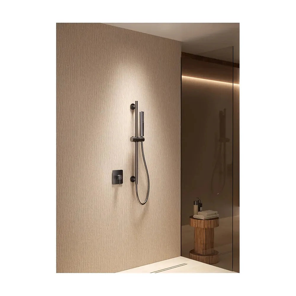 Vista trasera o instalación de Set monomando empotrado 1 vía Firenze con mango oro rosa cepillado Imex