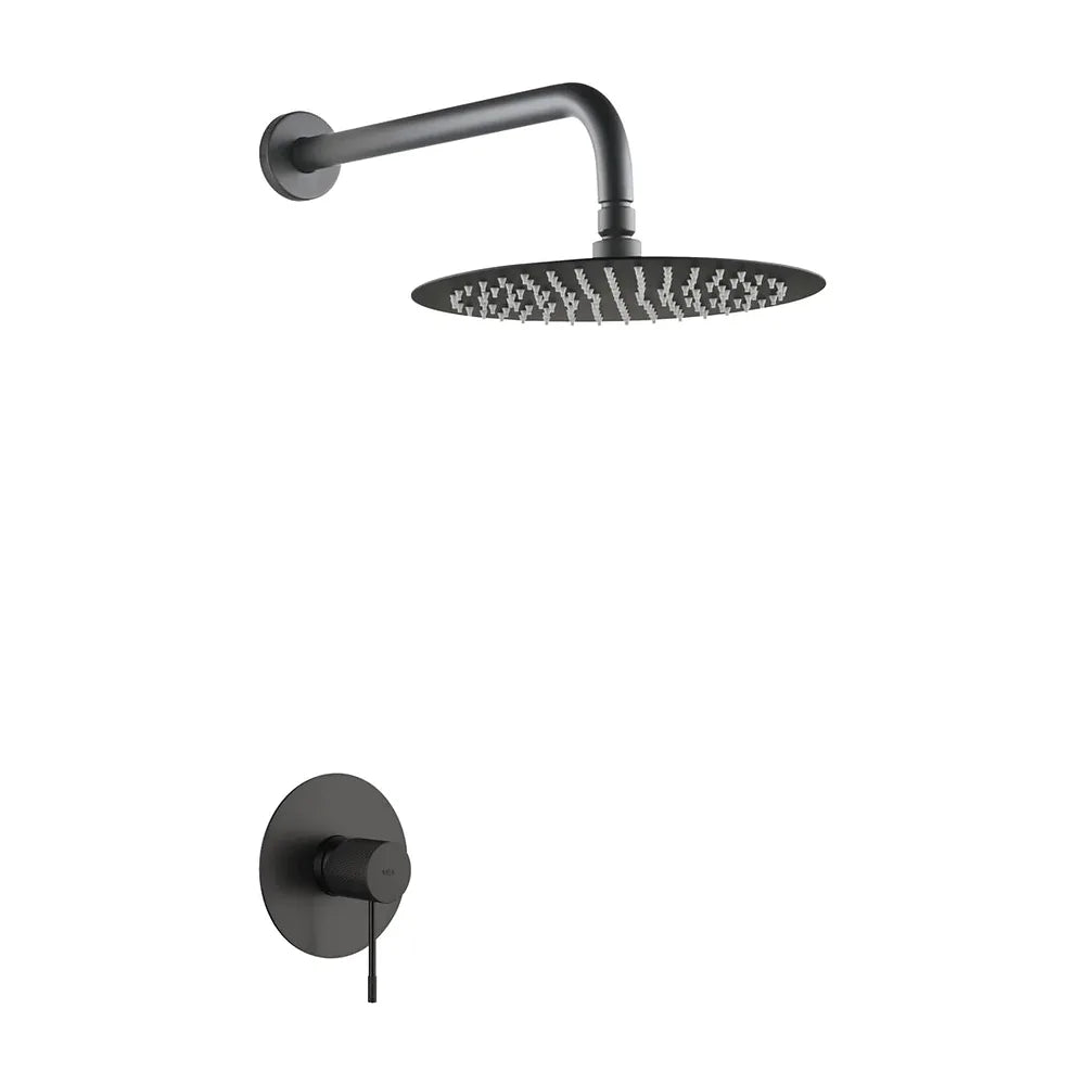 Set monomando empotrado 1 vía Line con rociador black gun metal Imex Imex
