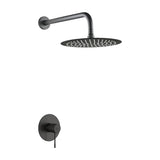 Set monomando empotrado 1 vía Line con rociador black gun metal Imex