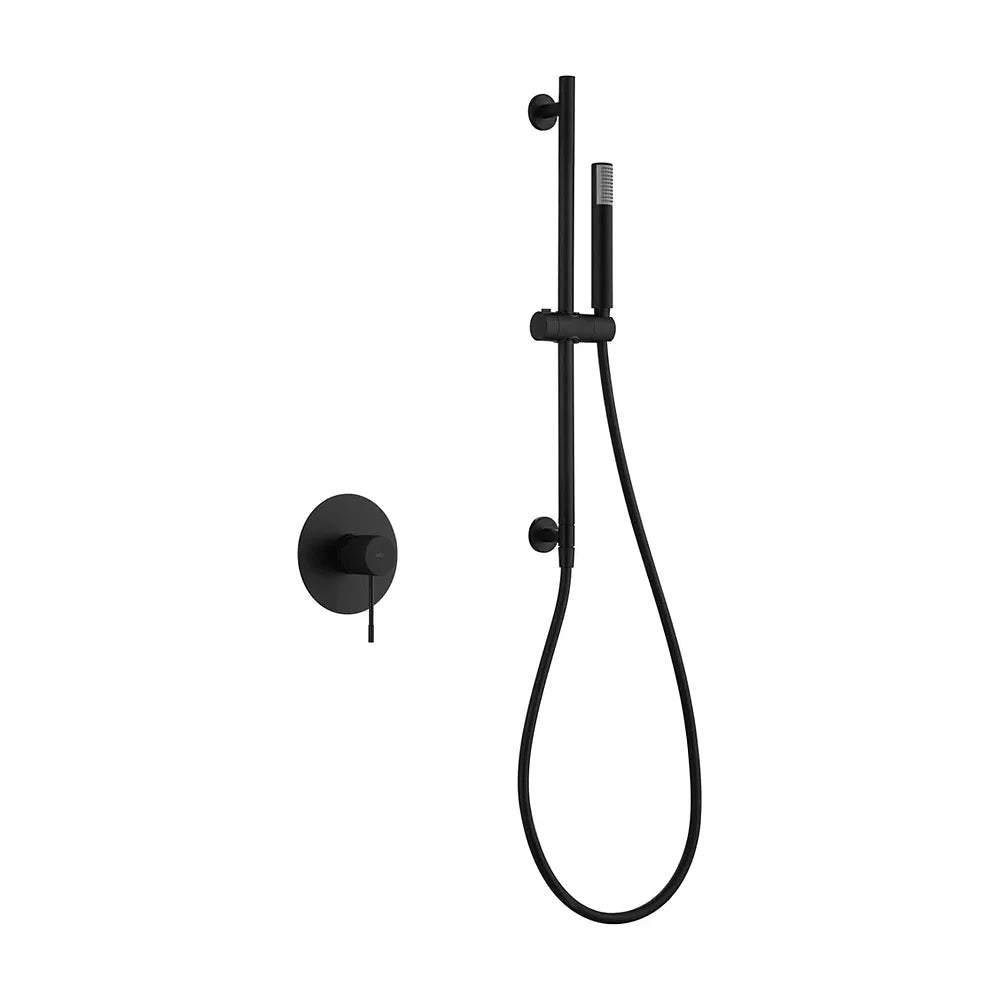 Set monomando empotrado 1 vía Line con mango negro mate Imex Imex