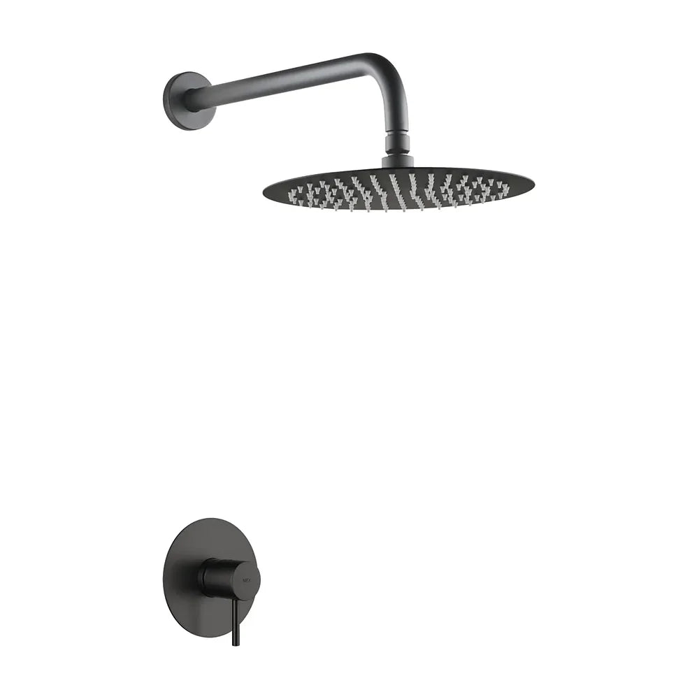 Set monomando empotrado 1 vía Monza con rociador black gun metal Imex Imex