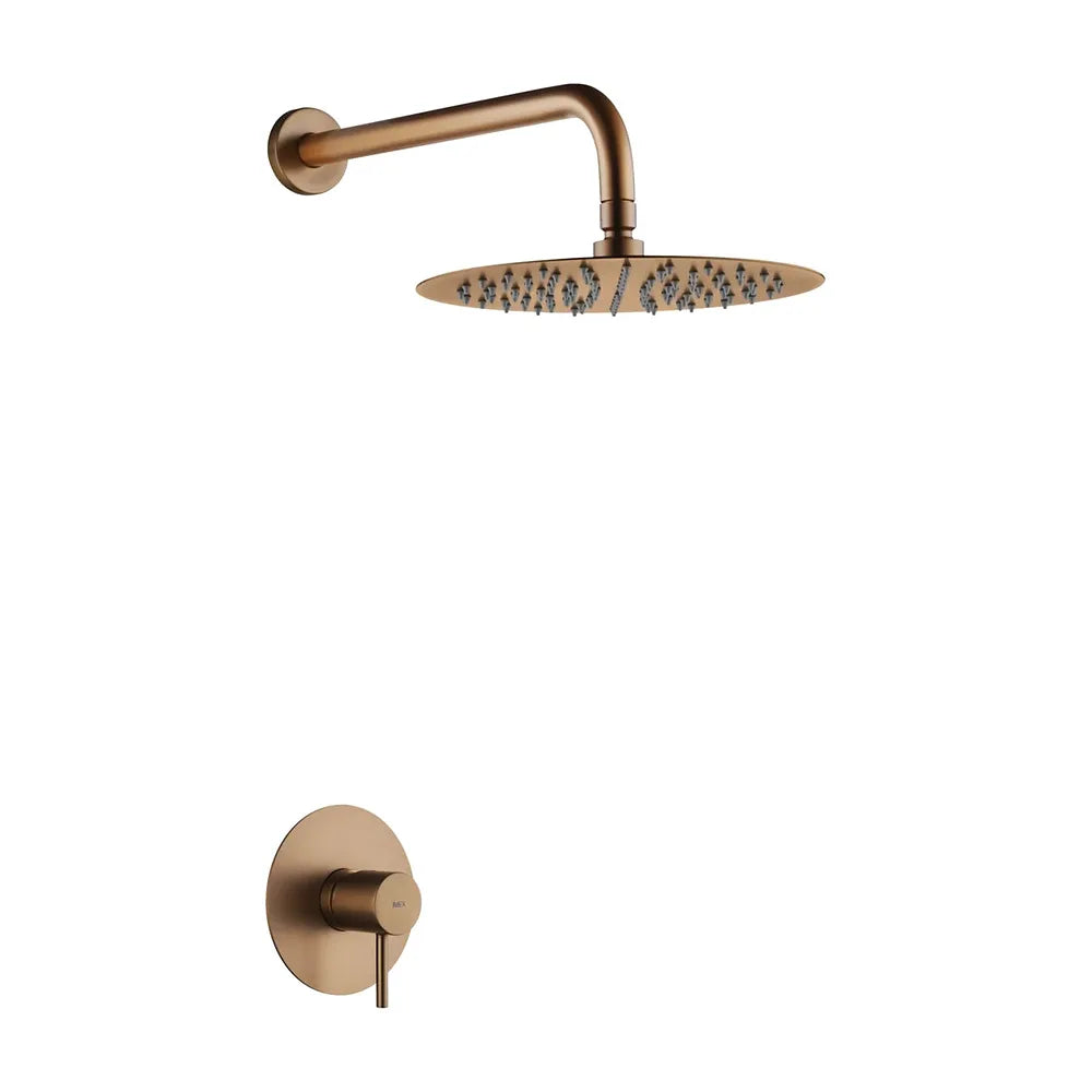 Set Monomando Empotrado 1 Vía Monza Con Rociador Oro rosa cepillado Imex Imex