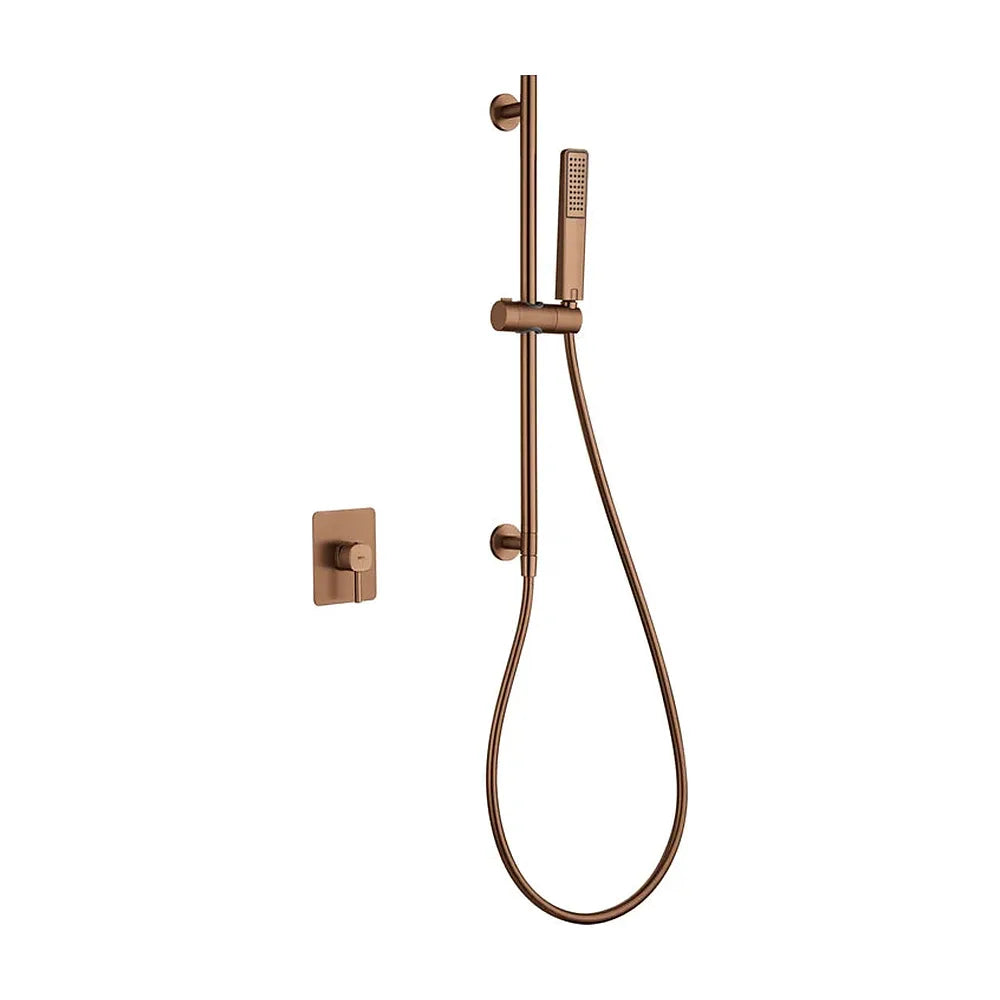 Set Monomando Empotrado 1 Vía Toscana Con Mango Oro Rosa Cepillado Imex Imex