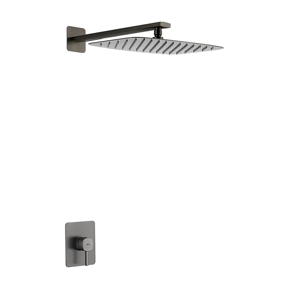 Set monomando empotrado 1 vía Toscana con rociador black gun metal Imex Imex