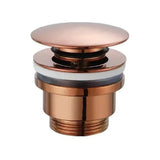Click Clack Drain Valve for Basins and Bidets Rose Gold Gloss Finish Imex