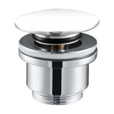 Circular drain valve for sinks and bidets, modern design, white gloss finish Imex