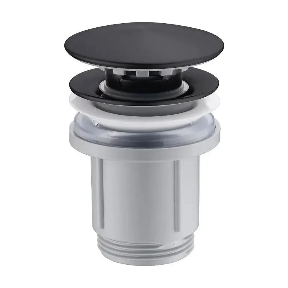 Válvula de desagüe click-clack para lavabos o bidé con un acabado color negro de Imex Imex