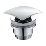 Square drain valve for sinks and bidets in chrome plated brass by Imex