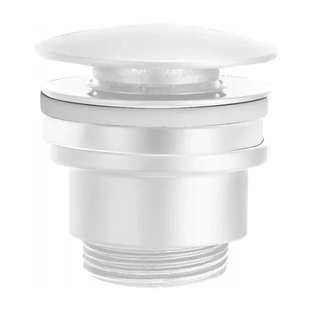 Válvula de desagüe para lavabos y bidés fabricada en latón de color blanco mate de Imex Imex