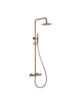 Barra de ducha monomando extensible en acero inoxidable acabado oro rosa cepillado Line de Imex