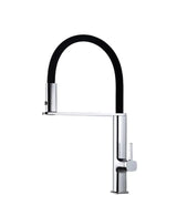 Grifo de cocina monomando de caño extra alto fabricado en latón cromado y negro Menorca de Imex