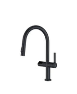 Grifo de cocina monomando extraíble con sensor de movimiento y panel digital de acabado negro mate Turin de Imex