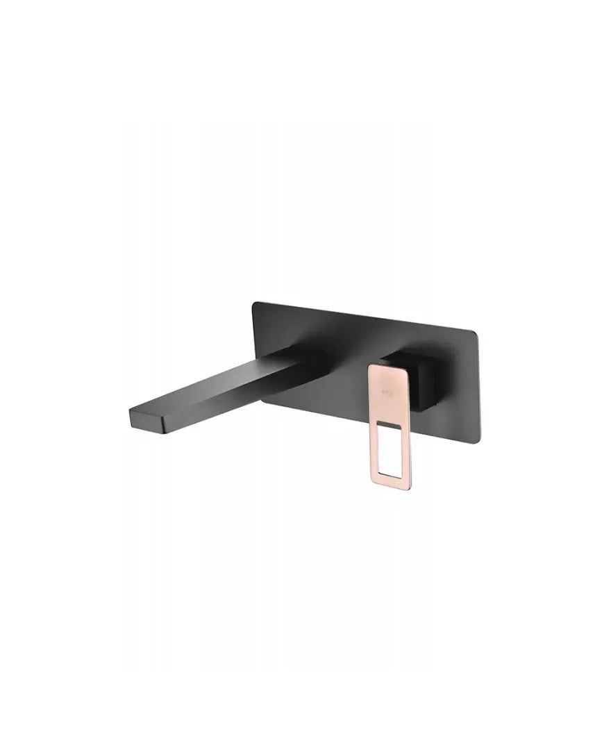 IMEX SWEDEN BDC032-4NOR single-lever wall-mounted basin tap in black and rose gold finish Sweden