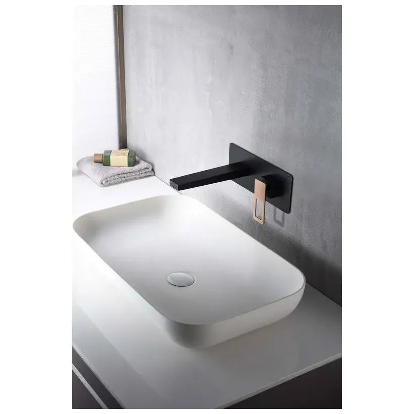 IMEX SWEDEN BDC032-4NOR single-lever wall-mounted basin tap in black and rose gold finish Sweden