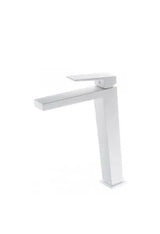 Grifo monomando de diseño alto para lavabo fabricado en latón de acabado blanco mate Art de Imex
