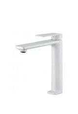Grifo monomando para lavabo con un diseño alto y un acabado blanco mate Fiyi de Imex