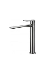 Grifo monomando para lavabo de caño alto en color níquel cepillado mate Ural de Imex