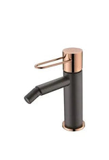 Grifo monomando para bidé con cierre cerámico de diseño moderno y acabado negro y oro Milos de Imex