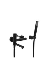 Grifo monomando de pared para bañera fabricada en latón de acabado negro mate Milos de Imex