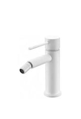 Grifo monomando de bidé fabricado en latón de acabado blanco mate Stick Milos de Imex